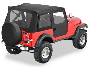 BESTOP Supertop With 2-Piece Doors & With Clear Windows In Black Denim For 1953-75 Jeep CJ-5 & M-38A1 5159515