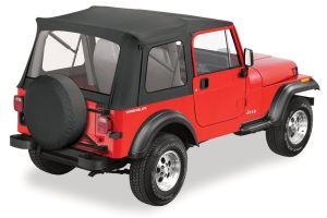 BESTOP Supertop Classic With Clear Windows In Black Crush For 1976-95 Jeep Wrangler YJ & CJ7 Fits For Factory Steel Doors 5159901