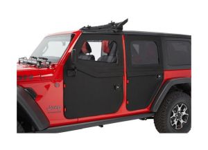 Bestop Full Two-Piece Soft Rear Doors (Black Twill) For 2018+ Jeep Gladiator JT & Wrangler JL Unlimited 4 Door Models 51751-17