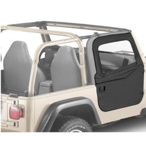 BESTOP 2-Piece Soft Doors In Black Diamond For 1997-06 Jeep Wrangler TJ & TLJ Unlimited Models For Use With Factory Door Strickers 5178935