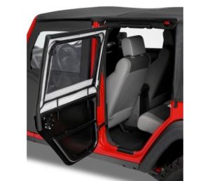 BESTOP HighRock 4X4 Element Rear Upper Doors For 2007-18 Jeep Wrangler JK Unlimited 4 Door Models (Black Twill) 5180617