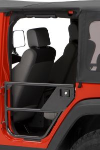 BESTOP HighRock 4X4 Rear Element Doors Set In Satin Black For 2007-18 Jeep Wrangler Unlimited 4 Door Models 5181101