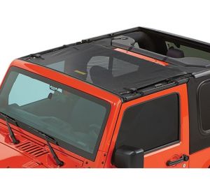 BESTOP Sun Bikini Targa Style Top (Mesh) For 2007-18 Jeep Wrangler JK 2 Door & Unlimited 4 Door Models 5240011