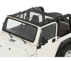 BESTOP Sun Bikini Targa Style Top In Mesh For 1997-06 Jeep Wrangler TJ 5240311