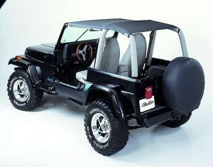 BESTOP Strapless Safari Bikini Top In Black Denim For 1992-95 Jeep Wrangler YJ