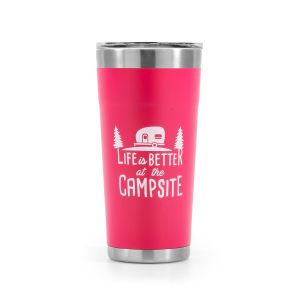 Camco Life is Better at the Campsite Tumbler - Coral Pink 20oz 53061