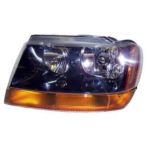 Crown Automotive Plastic Amber Headlight Front-Left For 1999-2002 WJ Grand Cherokee 55155129AB