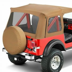 BESTOP Supertop Replacement Skin With Clear Rear Windows In Spice Denim For 1976-95 Jeep Wrangler YJ & CJ8 5579937