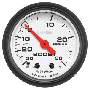 Auto Meter Phantom Series 30LB Mechanical Boost/Vacuum Gauge 5703