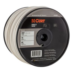 Curt Manufacturing Automotive Primary Wire, White 500' Spool 57035
