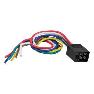 Curt Manufacturing 6-Way Square Connector Plug with 12" Wires (Trailer Side, Packaged) 58037