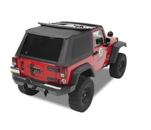 BESTOP Tinted Window Kit For BESTOP Trektop NX In Black Twill For 2007-18 Jeep Wrangler JK 2 Door Models 5842217