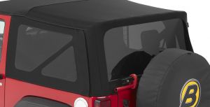 BESTOP Tinted Window Kit For Factory Top & Sailcloth Replace-A-Top For 2007-18 Jeep Wrangler JK 2 Door Models (Black Twill) 5844217
