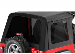 BESTOP Tinted Window Kit For BESTOP Sunrider Soft Top In Black Denim For 1976-95 Jeep Wrangler YJ & CJ7 58698-15