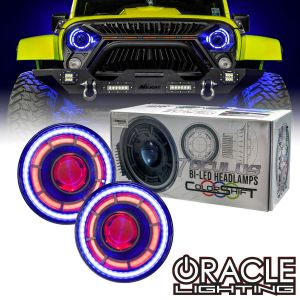 ORACLE Lighting Oculus 7" ColorSHIFT Bi-LED Projector Headlights for 07-18 Jeep Wrangler JK, JKU 5876-334-