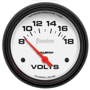 Auto Meter PHANTOM Phantom 2 5/8" Voltmeter 8-18 Volts 5891