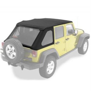 BESTOP Replace-A-Top for BESTOP Trektop NX In Black Twill For 2007-18 Jeep Wrangler JK Unlimited 4 Door Models 5972317