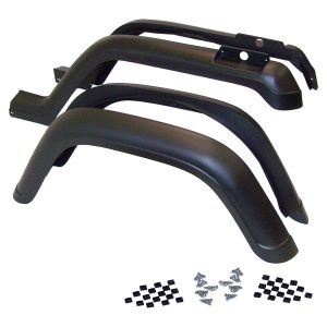 Crown Automotive Plastic Black Fender Flare Kit Front & Rear-Left & Right For 1987-1995 YJ Wrangler (Except Renegade) 5AHK