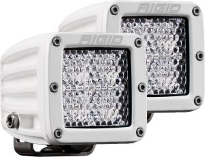 RIGID Industries D-Series PRO Light Flood Diffused Surface Mount White Housing Pair 602513