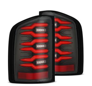 AlphaRex LED Taillights Black Red for 07-13 Chevrolet Silverado 1500, 07-14 Chevrolet Silverado 2500, 07-12 Chevrolet Silverado 3500, 13-14 Chevrolet Silverado 3500 HD 620000