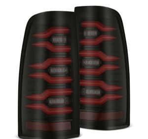 AlphaRex LED Taillights Black Red for 1999 Chevrolet Silverado, 00-06 Chevrolet Silverado 1500, 99-06 Chevrolet Silverado 2500, 01-06 Chevrolet Silverado 3500, 99-06 GMC Sierra 1500 620007