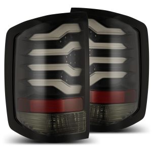 AlphaRex LED Taillights Jet Black for 14-18 Chevrolet Silverado 1500, 15-18 Chevrolet Silverado 2500, 2019 Chevrolet Silverado 2500 HD, 15-19 Chevrolet Silverado 3500 HD, 15-19 GMC Sierra 3500 HD 620010