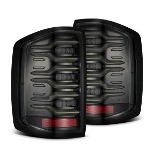 AlphaRex LED Taillights Alpha Black for 15-19 GMC Sierra 3500 HD, 14-18 Chevrolet Silverado 1500, 15-19 Chevrolet Silverado 2500 HD, 15-19 Chevrolet Silverado 3500 HD 620040