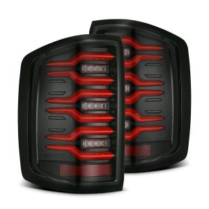 AlphaRex LED Taillights Black Red for 14-18 Chevrolet Silverado 1500, 15-19 Chevrolet Silverado 2500 HD, 15-19 Chevrolet Silverado 3500 HD, 15-19 GMC Sierra 3500 HD 620050