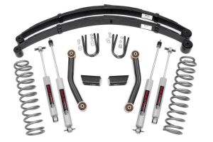 Rough Country 3" Series II Suspension Lift System With Premium N3 Series Shocks With Full Leafs For 1984-01 Jeep Cherokee XJ 630XN2