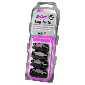 McGard Bulge Cone Seat Style Lug Nut Set Black (M14 X 1.5 Thread Size) – Set of 4 Lug Nuts 64074