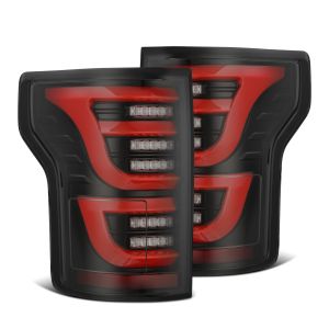 AlphaRex LED Taillights Black Red for 15-20 Ford F-150 652050