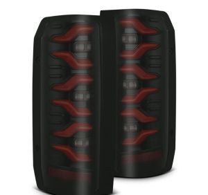 AlphaRex LED Taillights Black Red for 87-97 Ford F-250, 87-96 Ford F-150, 87-97 Ford F-350, 87-96 Ford Bronco 658007