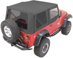 Rampage Complete Soft Top Kit with Upper Doors & Tinted Windows (Black Diamond) for 97-06 Jeep Wrangler TJ 68535