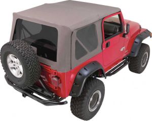 Rampage Complete Soft Top Kit With Tinted Windows (Khaki Diamond) For 1997-06 Jeep Wrangler TJ 68836