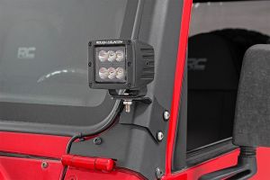 Rough Country Lower A-Pillar 2" Cube Light Mounts For 1997-06 Jeep Wrangler TJ & TJ Unlimited Models 70046
