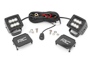 Rough Country 2" Square Cree LED Lights Black Series -Flood (Pair) 70133BL