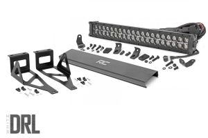 Rough Country LED Light Kit Bumper Mount 2" Black Dual Row White DRL For 05-07 Ford F-250/F-350 Super Duty 70665DRL