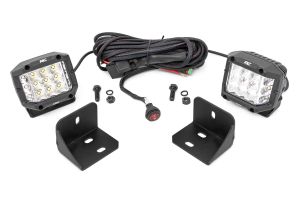 Rough Country LED Light Rear Cab Mount 3" Chrome Pair Wide Angle For Can-Am Defender HD 5/HD 8/HD 9/HD 10 71024