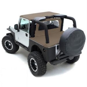 SmittyBilt Tonneau Cover For Use Without Factory Soft Top Bow In Spice Denim For 1997-06 Jeep Wrangler TJ 761017
