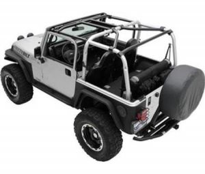 SmittyBilt SRC Cage Kit 7 Piece In Gloss Black For 2007-10 Jeep Wrangler JK 2 Door Models 76901