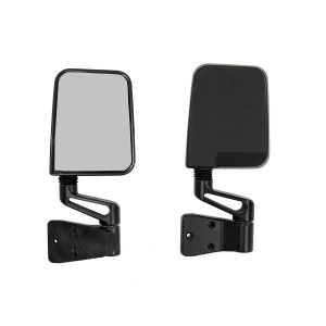 Rugged Ridge Side Mirror Kit in Black For 1987-02 Jeep Wrangler YJ & TJ Models With Factory Half Doors & 1994-02 With Full Doors 7694