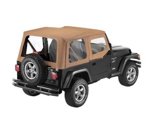 BESTOP Replace-A-Top With Half Door Skins & Clear Windows In Sailcloth Spice For 1997-02 Jeep Wrangler TJ Models 7912137
