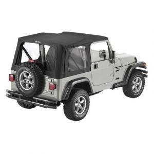 BESTOP Replace-A-Top With Clear Windows In Sailcloth Black Denim For 1997-02 Jeep Wrangler TJ Models 7912201
