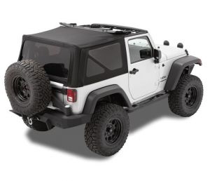 BESTOP Replace-A-Top With Tinted Rear Windows For 2010-18 Jeep Wrangler JK 2 Door Models (Black Diamond Sailcloth)  7914635