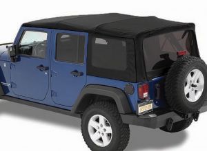 BESTOP Replace-A-Top With Tinted Windows In Black Twill For 2007-09 Jeep Wrangler JK Unlimited 4 Door Models 7983717