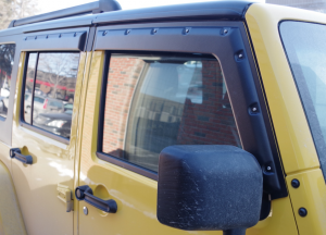 Focus Auto Design Tough Window Visors For 07-18 Jeep Wrangler JK Unlimited 4 Door TV7W07-4