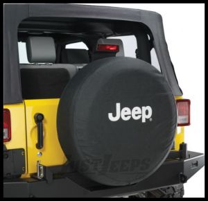 MOPAR Jeep Tire Cover in Black Denim with White Jeep Logo  82209953AB