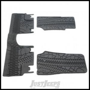 MOPAR Front and Rear Slush Mat Kit with Jeep Logo, Slate Grey For 2007-13 Jeep Wrangler Unlimited 4 Door Models 82210166AD