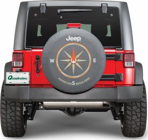 MOPAR Jeep Tire Cover in Black Denim with "Adventure Begin Here." 82210884AB
