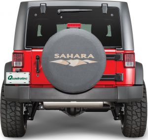 MOPAR Jeep Tire Cover in Black Denim with Sahara Logo 82212321